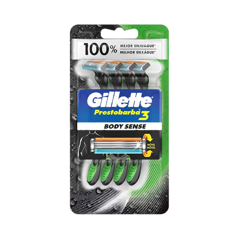 Prestobarba3 Body Sense Rastrillos Desechables Móviles