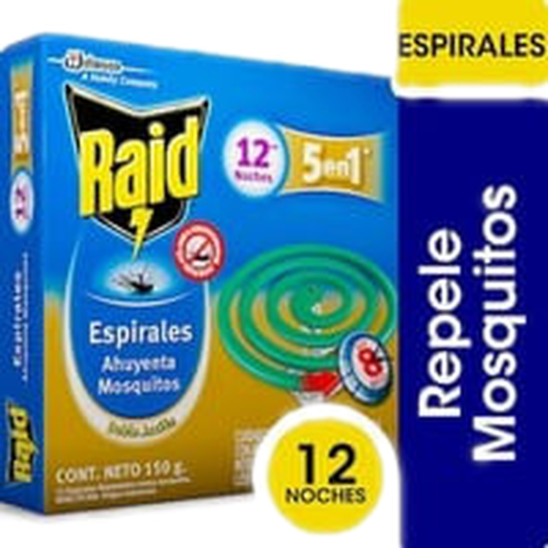 Espirales Raid 5en1 12 Unidades