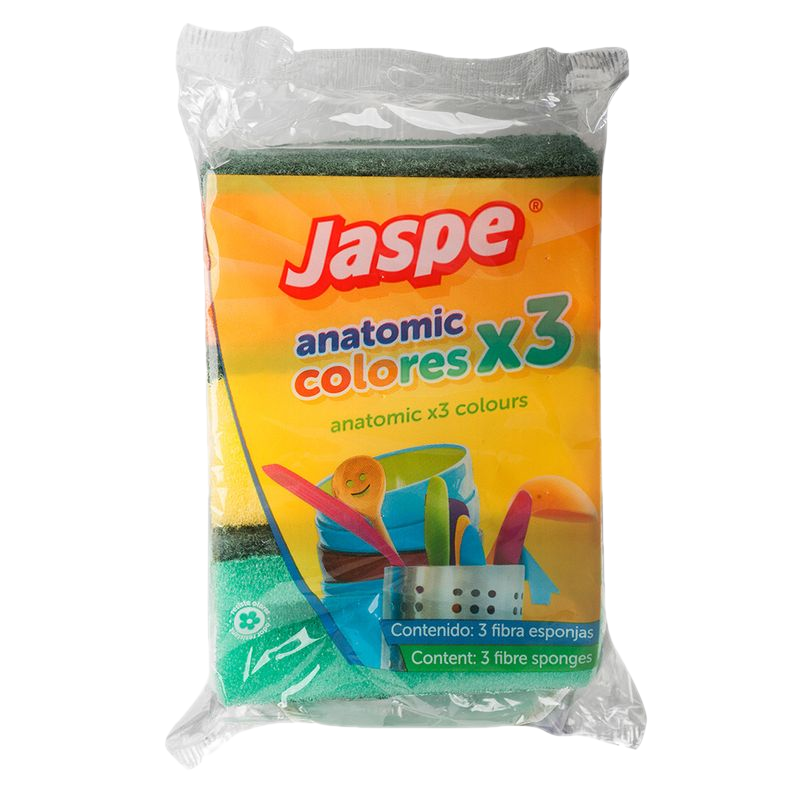 Fibra Esponja Jaspe Anatomic Colores 3 Unidades