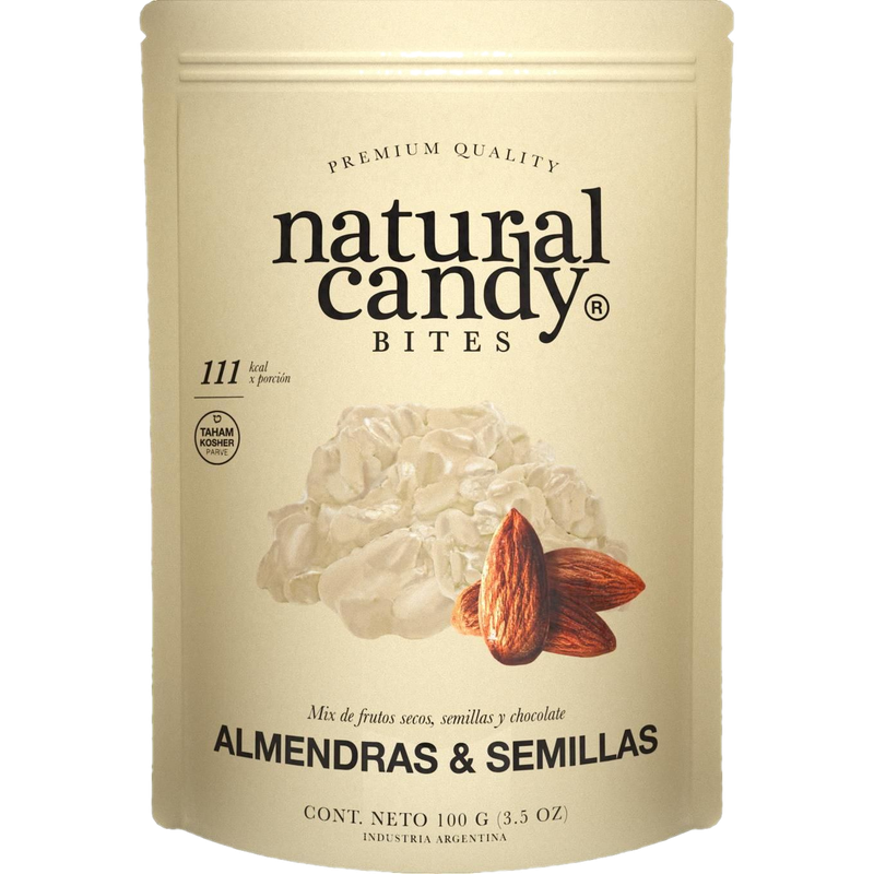 Almendras Natural Candy Con Chocolate Blanco 100 G