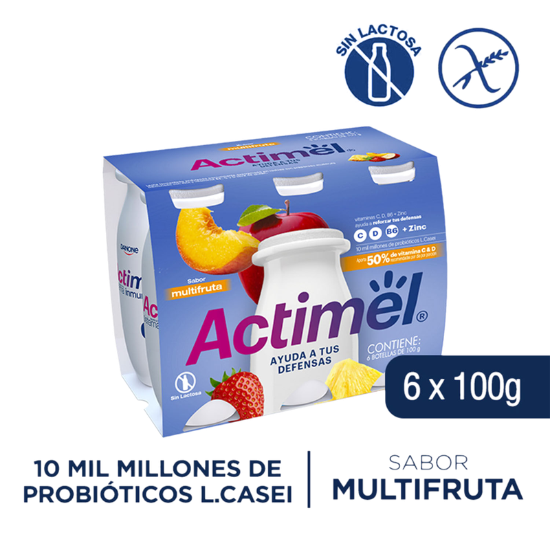 Yogurt Actimel Multifruta 100 G 6 Unidades