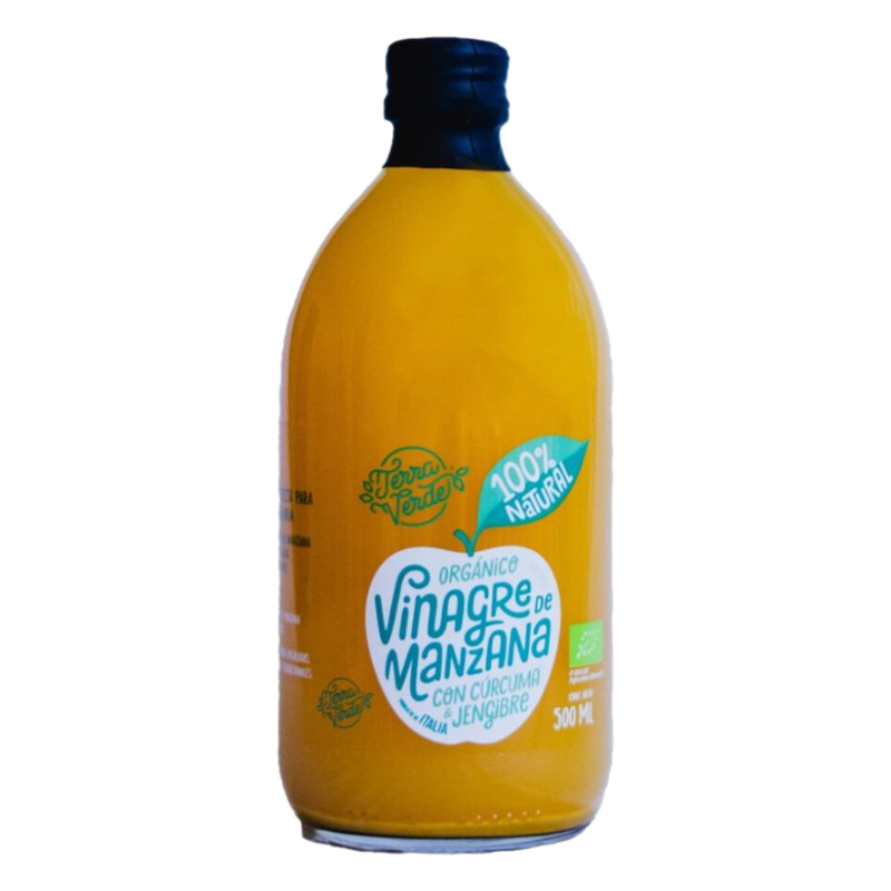 Vinagre Terra Verde De Manzana Con Cúrcuma Y Jengibre 500 Ml