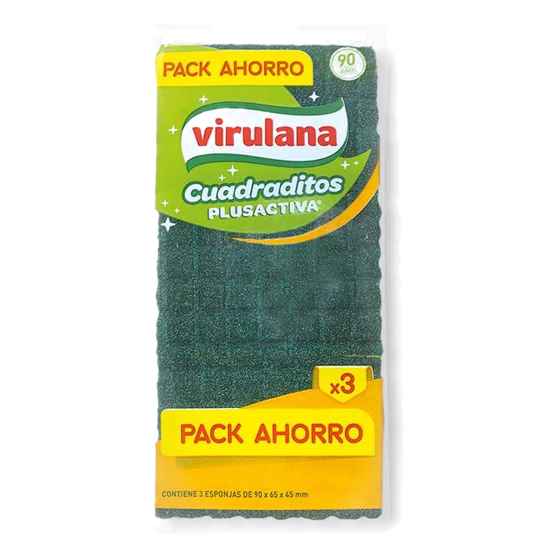 Esponja Cuadraditos Virulana 3 X 2 Unidades