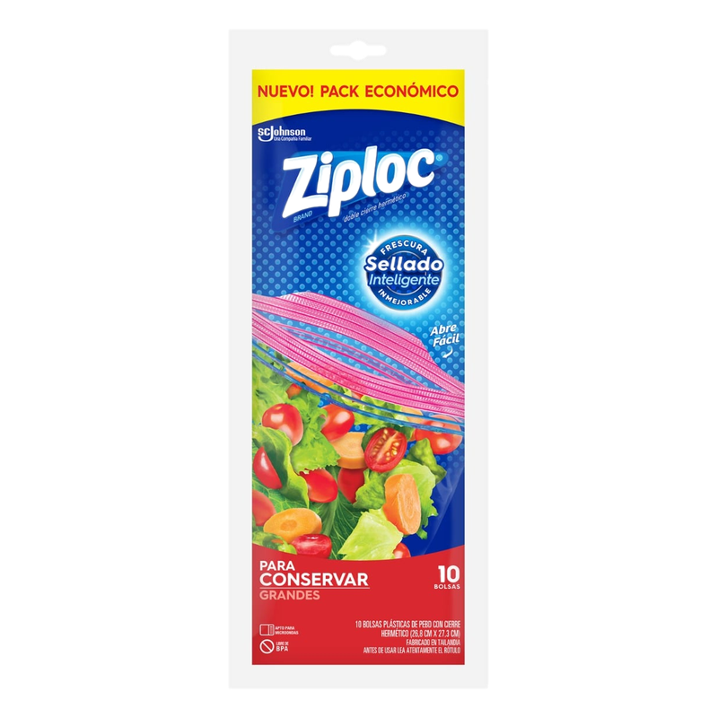 Bolsas Herméticas Ziploc Para Conservar Grande 10 Unidades