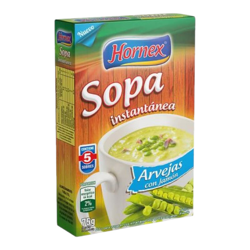 Sopa Instantánea De Arvejas Con Jamón Hornex 15 G