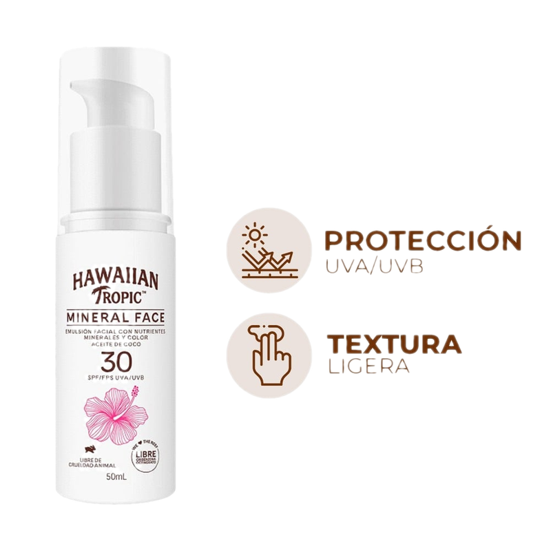 Protector Solar Hawaiian Tropic Mineral Facial Fps30 50 Ml