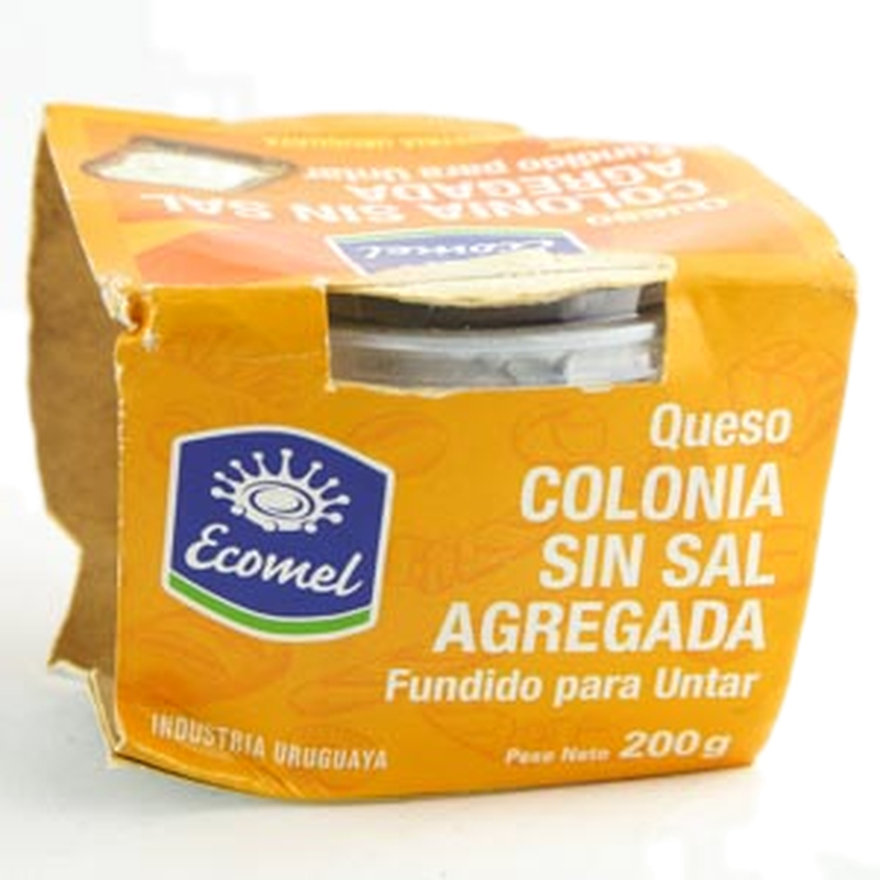 Queso Untable Ecomel Colonia Sin Sal 230 G.