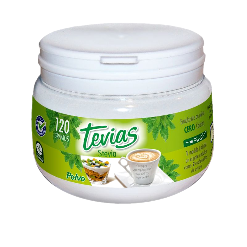 Edulcorante Tevias Pote Polvo 120 G 100% Stevia