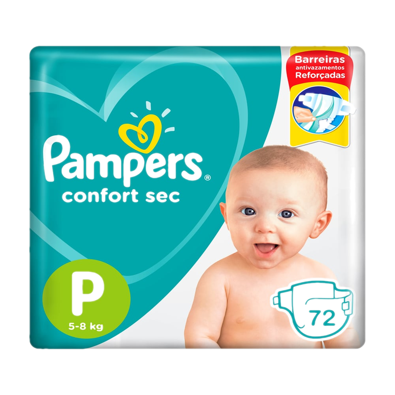 Pañales Pampers Confort Sec P 72 Unidades