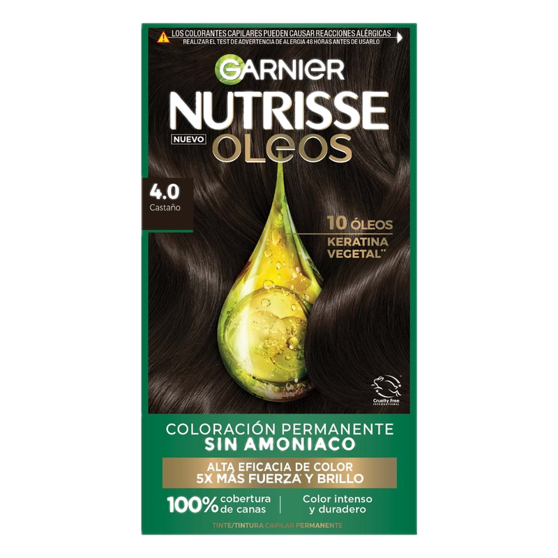 Tinta Garnier Nutrisse Oleos Castaño 4.0