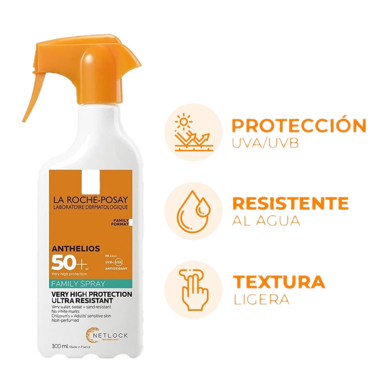 Protector Solar Anthelios Family Spray Fps50+ 300 Ml
