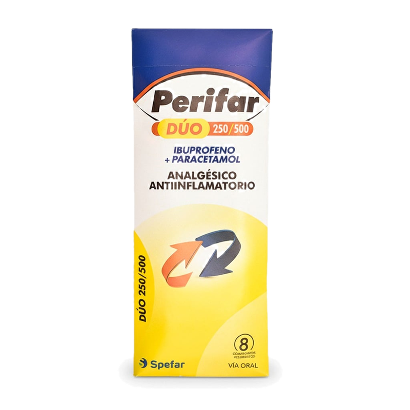 Perifar Dúo 250 Mg/500 Mg 8 Comprimidos Recubiertos