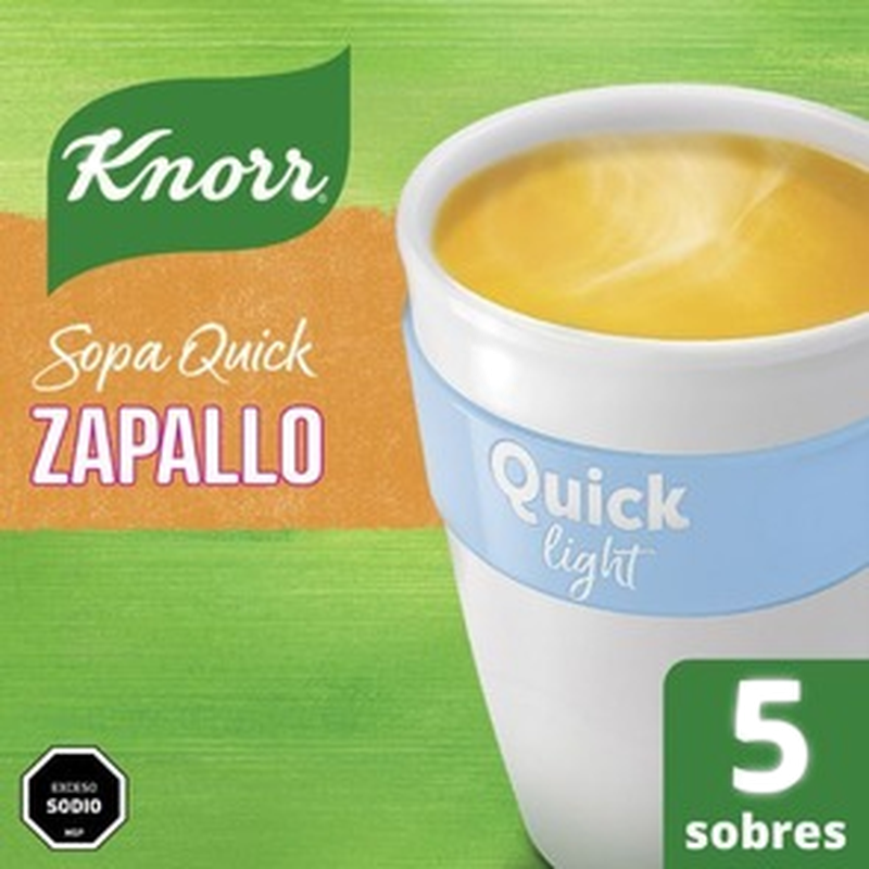 Sopa Knorr Quick Light Zapallo 5 Un55 Grs
