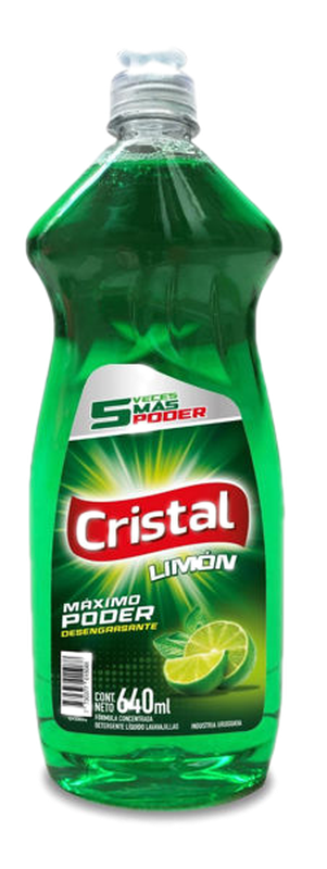 Cristal Detergente Liquido Concentrado Limon Verde 640 Ml