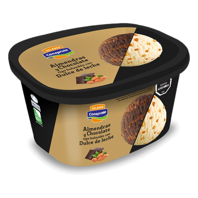 Helado Conaprole Almendras Y Chocolate Tipo Holandés Con Dulce De Leche 2 L