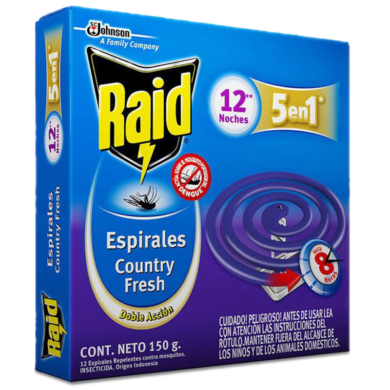 Raid Espirales Country Fresh 12 Unidades