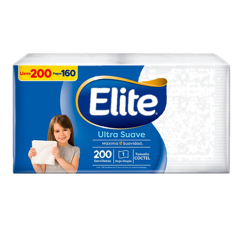 Servilleta Elite Cocktail Blanca 200 X 160 Unidades