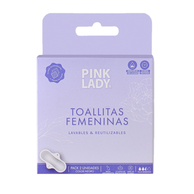 Toallitas Femeninas Pink Lady Reutilizables (100 Lavados) 2 Unidades