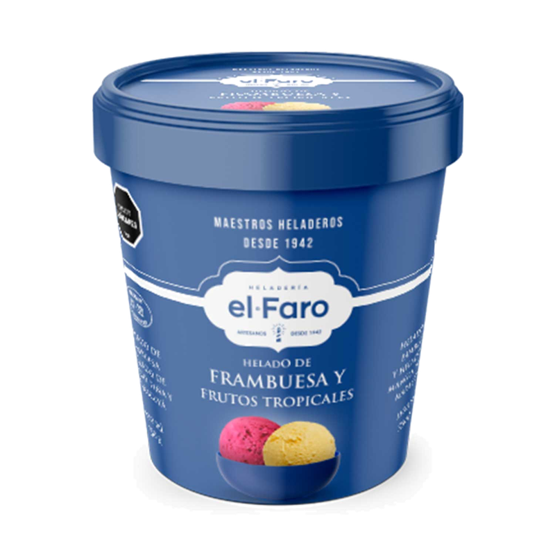 Helado El Faro Frambuesa Y Frutos Tropicales 1.1 L