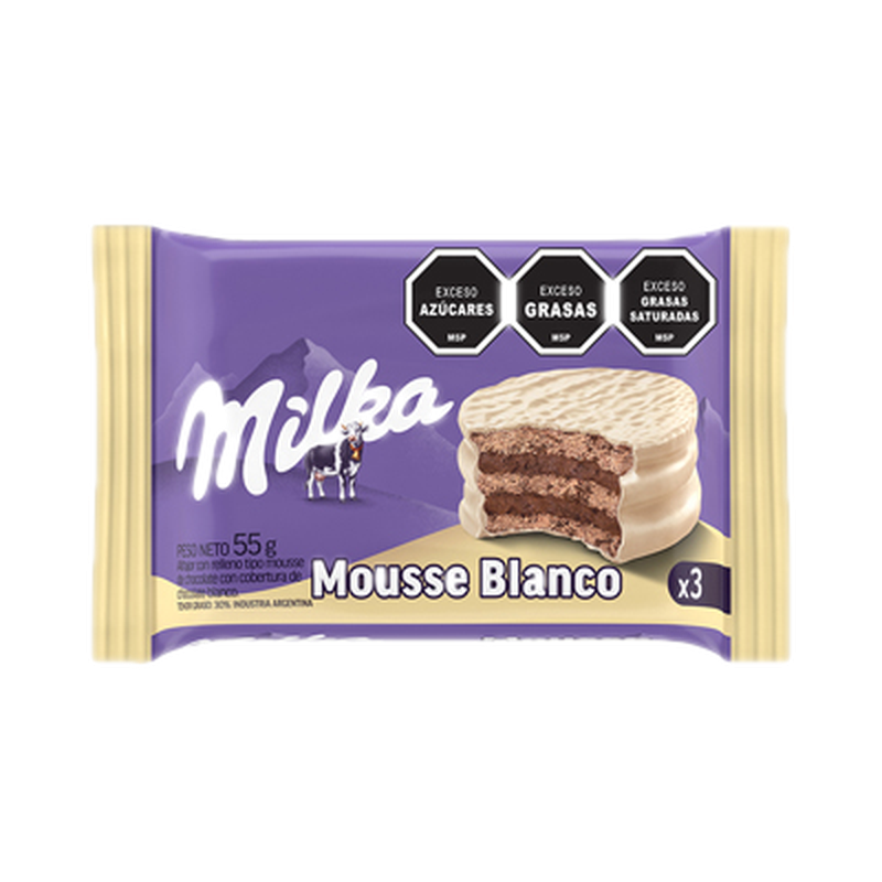 Alfajor Milka Triple Mousse Blanco 55 G