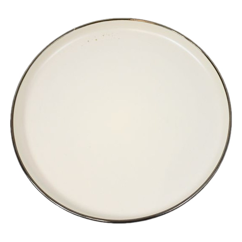 Plato De Mesa Cerámica Blanco/marrón 27 Cm
