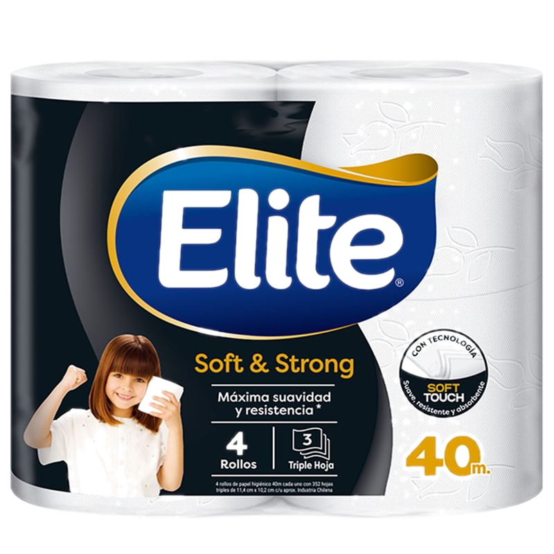 Papel Higiénico Elite Soft & Strong Triple Hoja 40 M