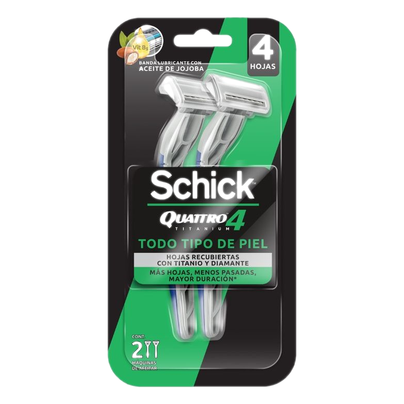 Máquina De Afeitar Schick Quattro Men (2 Unidades)