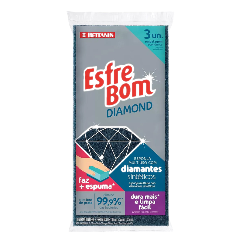 Esponja Esfrebom Diamond 3 Unidades