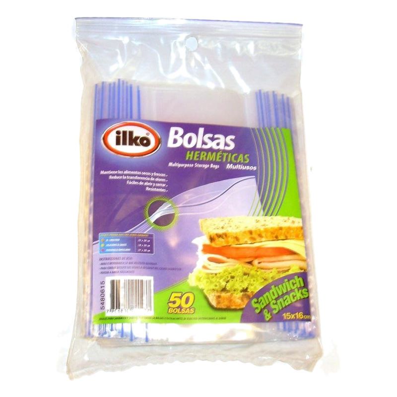 Bolsa Hermética Multiuso Ilko 15 16 Cm 50 Unidades