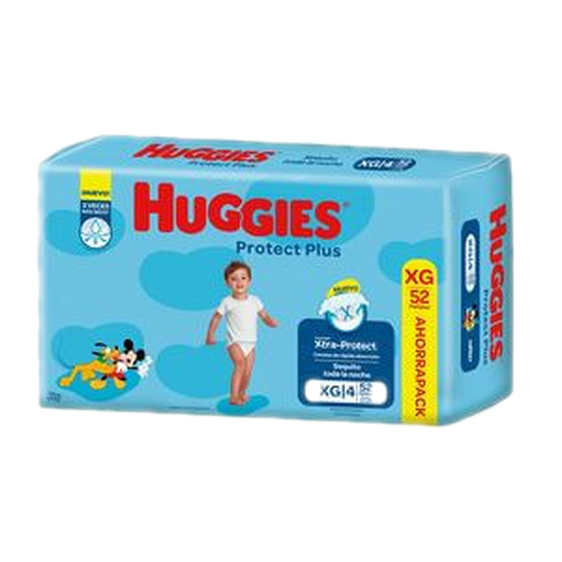 Pañal Huggies Prot Plus Xg 52 Unidades Ahorro