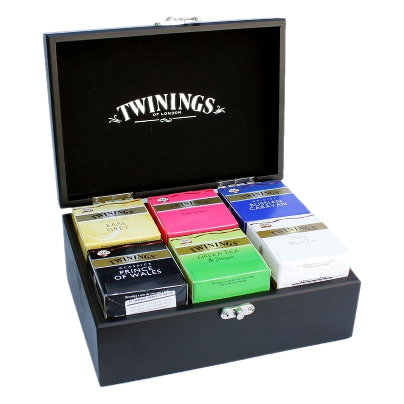 Té Twinings Caja De Madera Negra 60 Sabores