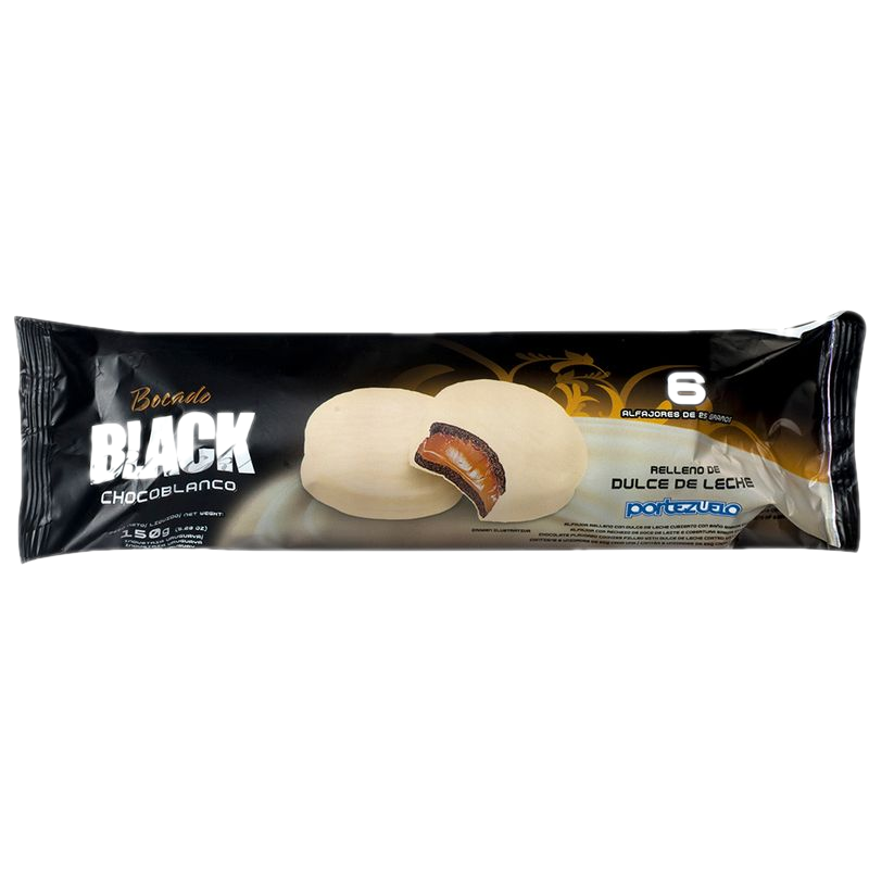 Pack 6 Unidades Portezuelo Bocado Black Chocolate Blanco 150 G