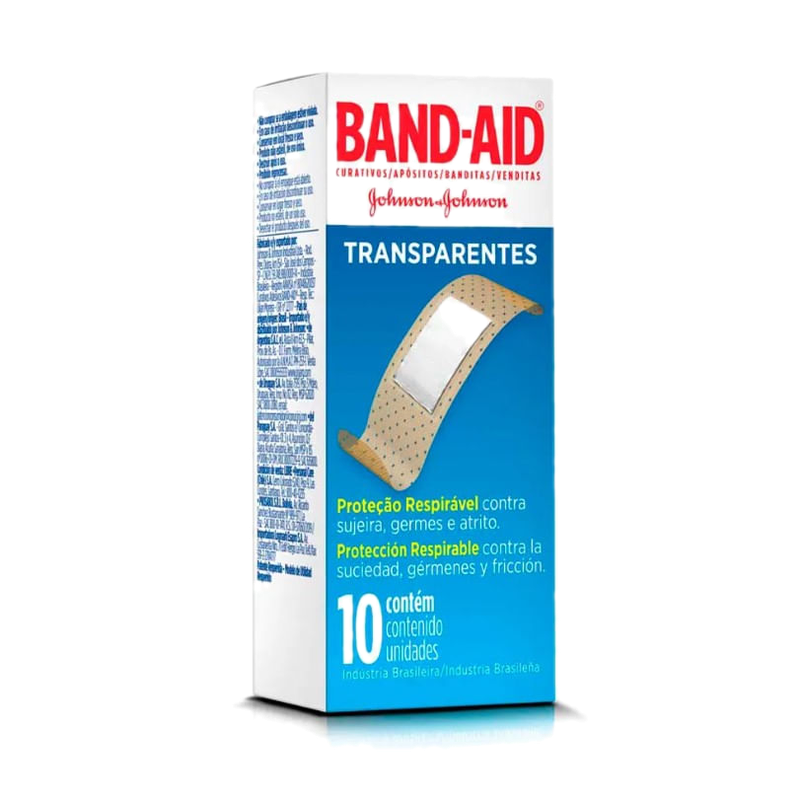 Band Aid Transparentes Johnson & Johnson 10 Unidades