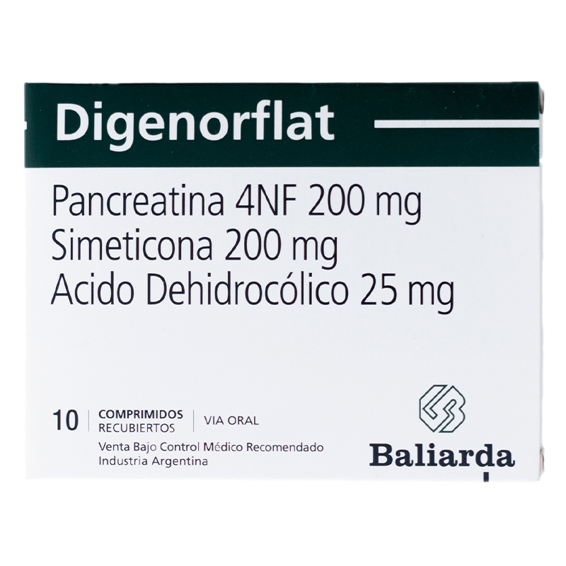 Digenorflat 200 Mg/200 Mg/25 Mg 10 Comprimidos Recubiertos