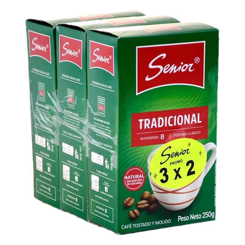 Pack 3x2 Café Senior Tradicional 250 G