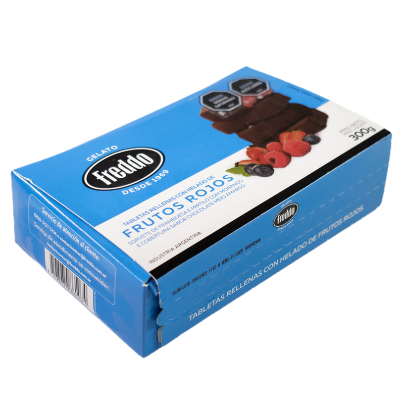 Tabletas Freddo Chocolate Y Frutos Rojos 6 Unidades 300 G