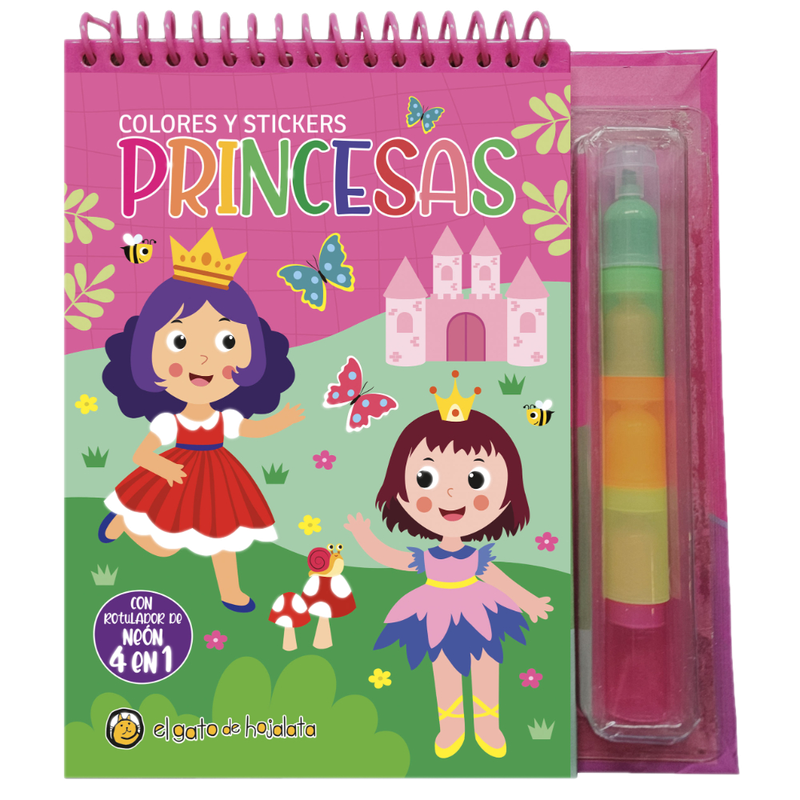 Libro Colores 4 En 1 Y Stickers: Princesa