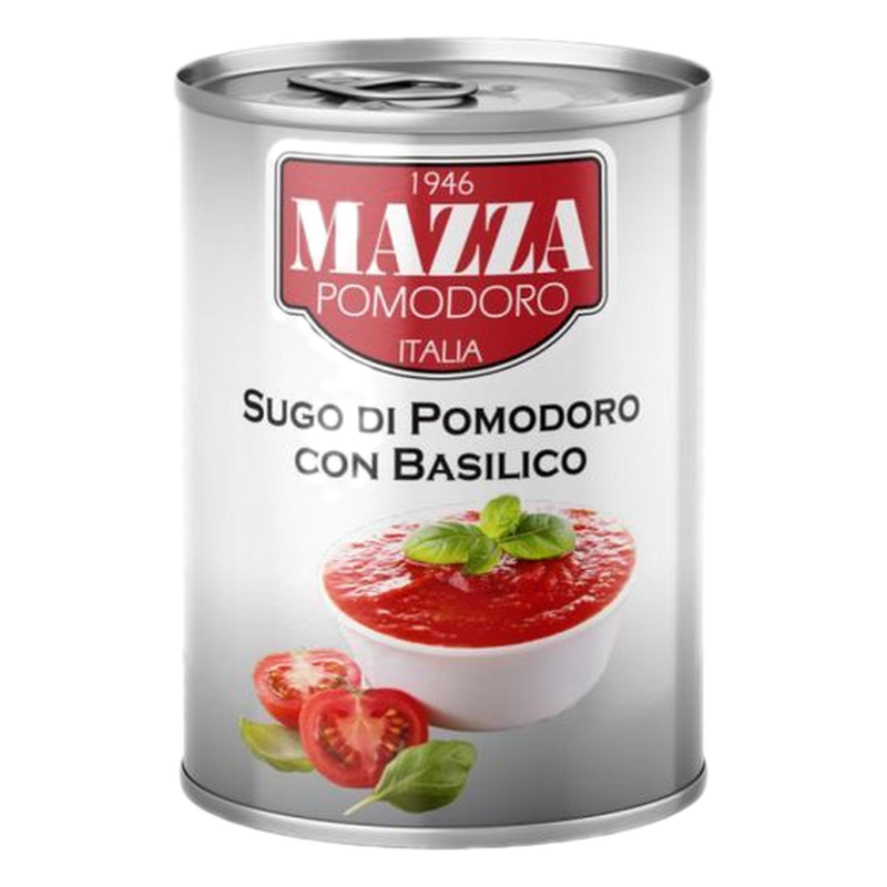 Salsa De Tomate Con Albahaca En Lata Mazza 400 G