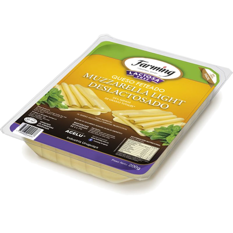 Queso Muzzarella Farming Light Fetas 200 G