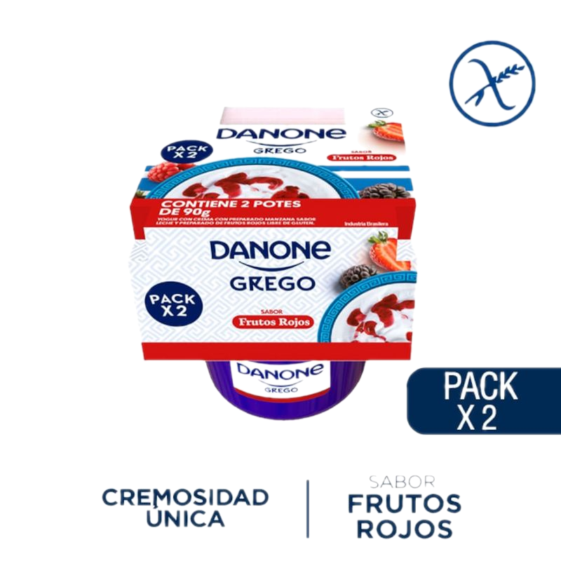 Yogur Danone Griego Frutos Rojos 180 G