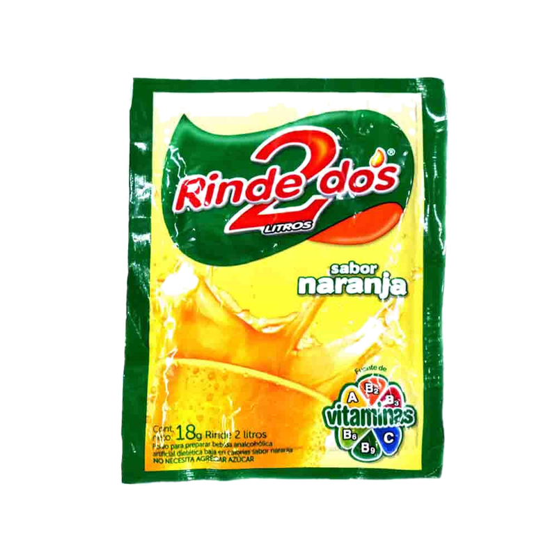 Refresco En Polvo Rinde 2 Naranja