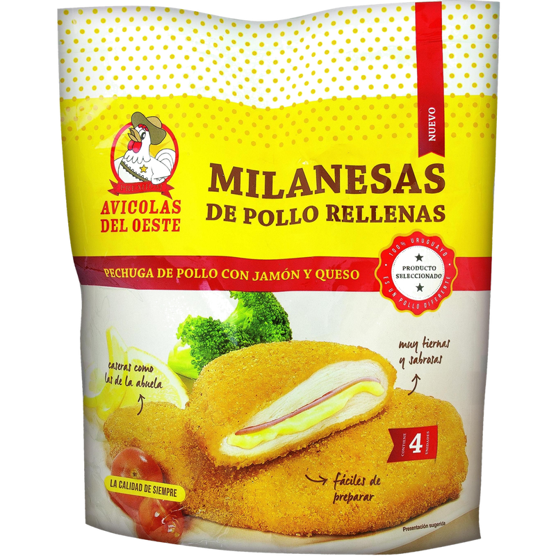 Milanesas Congeladas Rellenas Avícola Del Oeste 4 Unidades