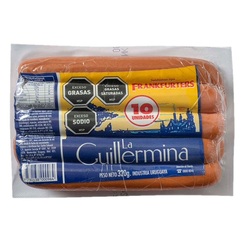 Frankfurters La Guillermina 10 Unidades 340 G