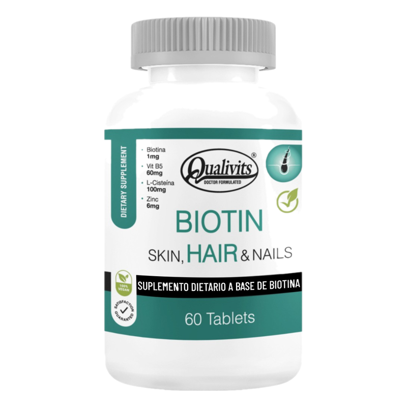 Biotin Skin, Hair & Nails Qualivits 60 Tabletas