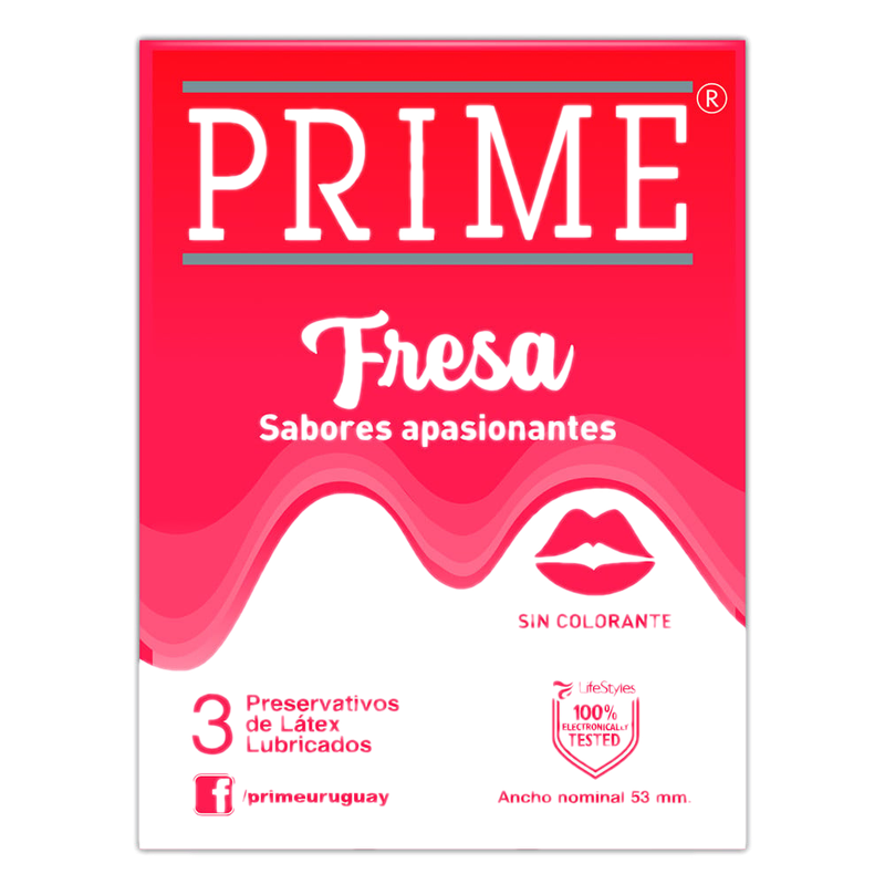 Preservativo Prime Frutilla 3 Unidades