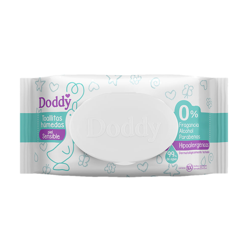 Toallitas Humedas Sin Fragancia Doddy 100 Unidades