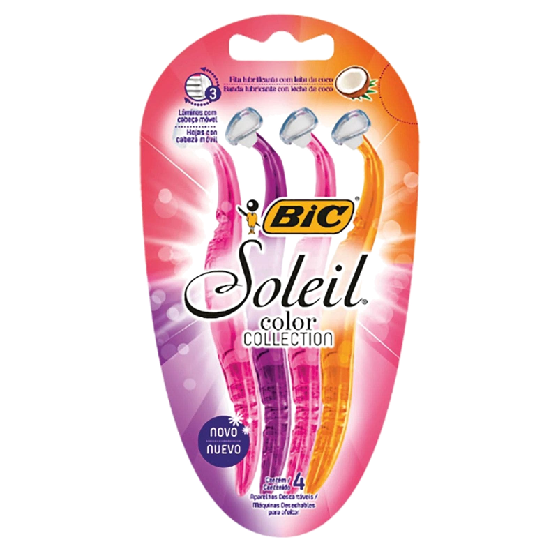 Bic Rastrillo Soleil Color Collection 4 Piezas