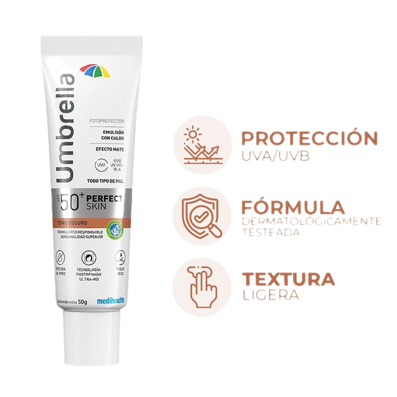Protector Solar Umbrella Perfect Skin Tono Oscuro Fps50+ 50 G