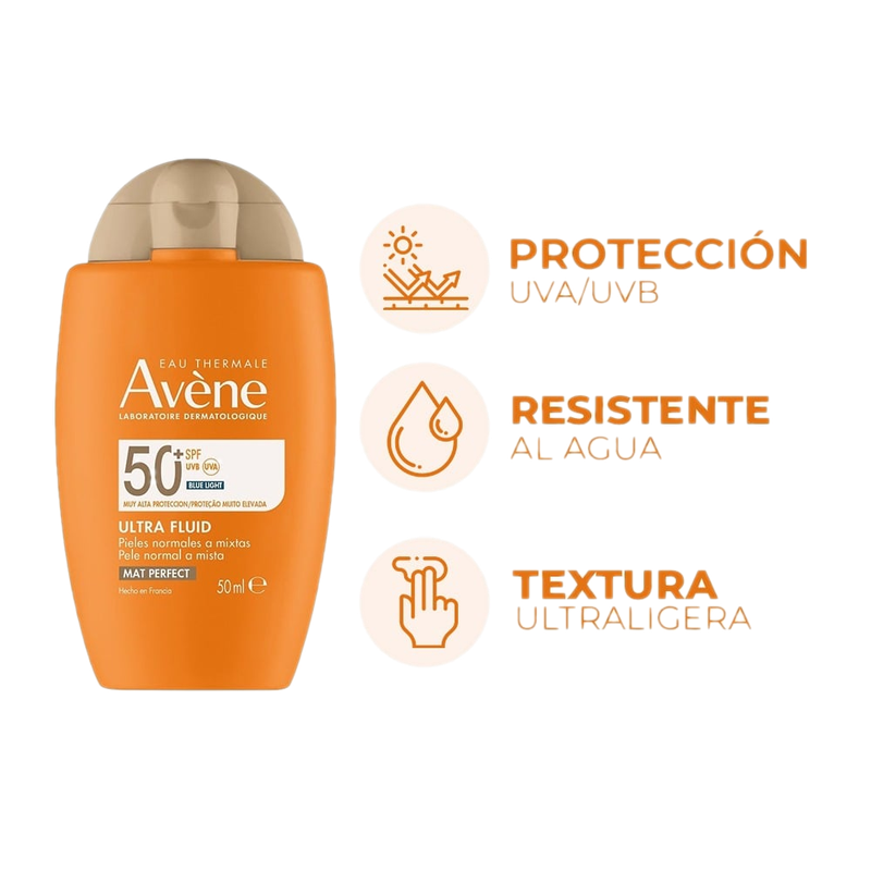 Protector Solar Avène Ultra Fluido Mat Perfect Con Color Fps50+ 50 Ml