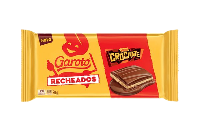 Tabletas Rellenas Garoto Recheados Crocante 90 G